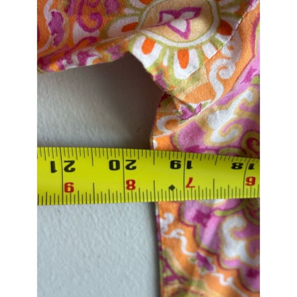 Oscar De La Renta Womens Long Sleeve Pink Paisley Print Mini Shift Dress Sz S - Picture 11 of 12